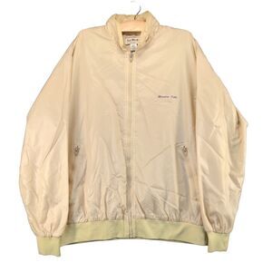 Vintage La Mode Meadow Oaks Track Jacket Men's XL Long Sleeve Tan Full Zipper